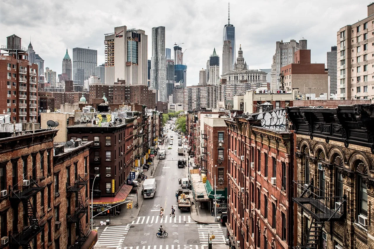 usa, manhattan, contrasts, new york, new york city, chinatown, metropolis, skyline, road, traffic, old, new, houses, building, architecture, skyscrapers, usa, new york, new york, new york, new york, new york. Famous people by US city: which records actually name a street
