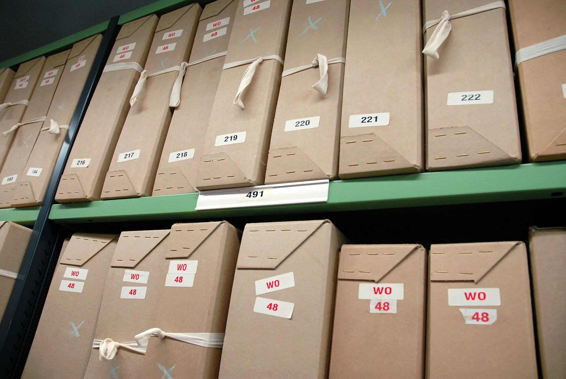 Boxes of War Office documents on repository shelving at The National Archives in Kew. People by heritage rankings 2027: why we won't rank